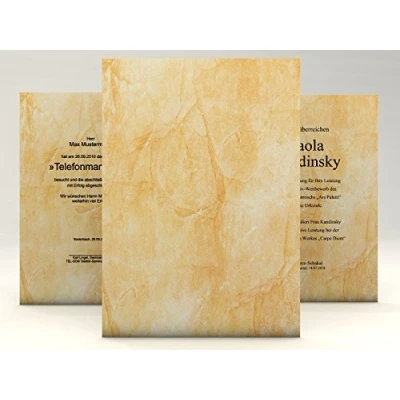 Abbildung von Urkundenpapier &quot;Carrara&quot; 50 Blatt klassisch für Urkunden Zertifikate DIN A4 190g/qm hochwertig Briefpapier Kartonpapier certificate paper Blanko Urkunde Anerkennung Papier