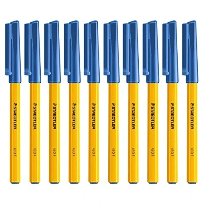 Abbildung von Staedtler 430 Fein 0.3mm Blau Stecken Kugelschreiber Stift Schreib Farb tintenpatronen Spitze 10 stück packung