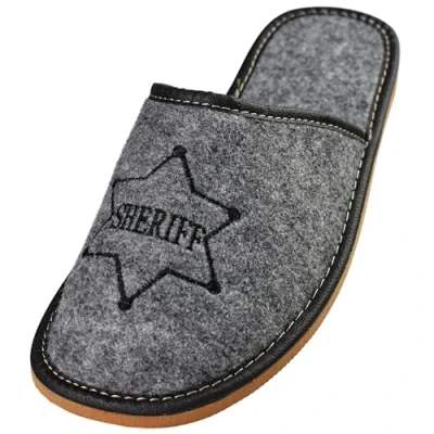 Abbildung von APREGGIO Hausschuhe Herren Filzpantoffeln Pantoffeln Filz Slippers Indoor Herrenschuhe Winter Männer Grau Größe 44 EU