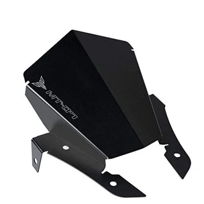 Abbildung von MT 07 CNC Aluminum Motorrad Windshield Windschutzscheibe für MT07 2013 2014 2015 2016 2017(SCHWARZ)
