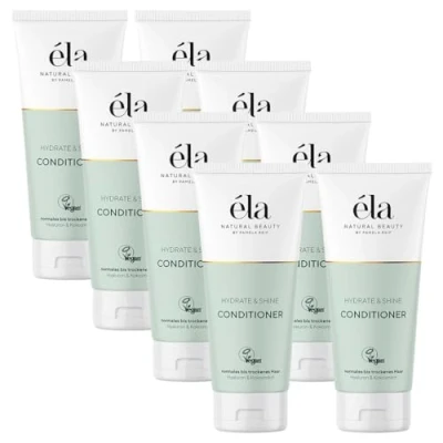 Abbildung von éla Natural Beauty Conditioner Hydrate &amp; Shine Vegane Haarpflege mit Natürlichem Hyaluron Kokosmilch Für normales bis trockenes Haar Von Pamela Reif 8 x 200 ml (8er Pack)