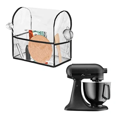 Abbildung von kwmobile TPU Hülle Transparent kompatibel mit KitchenAid 4,3 4,8 liter 3 Fächern Küchenmaschine Staubschutz Abdeckhaube in Schwarz