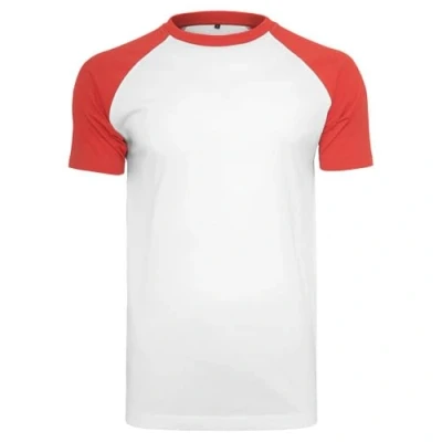Abbildung von Build Your Brand Herren BY007 Raglan Contrast Tee T Shirt, White/h.Grey, XXL