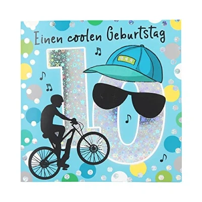 Abbildung von Depesche 11515 020 Zahlenkarte zum 10. Geburtstag mit Musik, veredelte Klappkarte originellem Innentext, inkl. Umschlag, Format 15,5 x cm