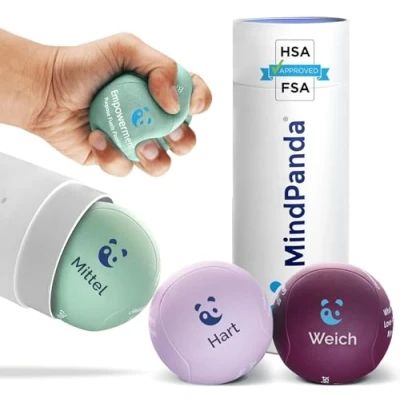 Abbildung von MindPanda Geist &amp; Körper Gel Stressball für Erwachsene Handtherapie Anti Stress Bälle Quetschbälle mit drei Dichten Angst und Stressabbau Griffstärkender Handtrainer, Fingertrainer