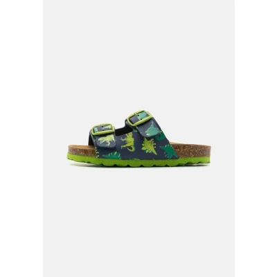 Abbildung von LICO Bioline Universe DINO Unisex Pantolette flach für Kinder, Größe: 39, Navy/green/blue Schuhe