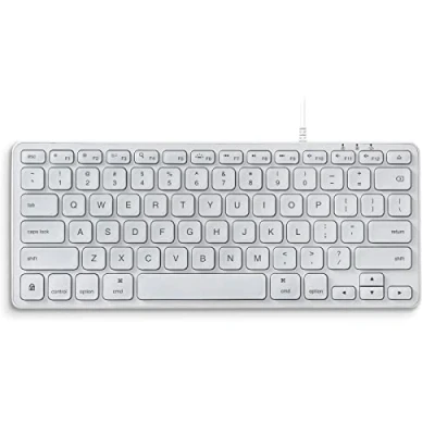 Abbildung von Perixx PERIBOARD 332MW Mac OS X Mini Tastatur mit Hintergrundbeleuchtung, schmal, großer Quelle, weiße LED, QWERTY Layout USA/US Englisch……