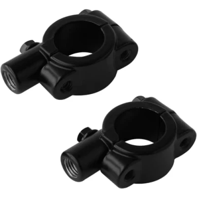 Abbildung von Evermotor Lenkerklemme 22mm M10 (7/8&quot;) Universal Lenkerhalterung Spiegelhalterung Motorrad 10mm Lenkerschelle Lenkerhalter Schwarz Fahrradspiegel Halterung (2 Stücke)