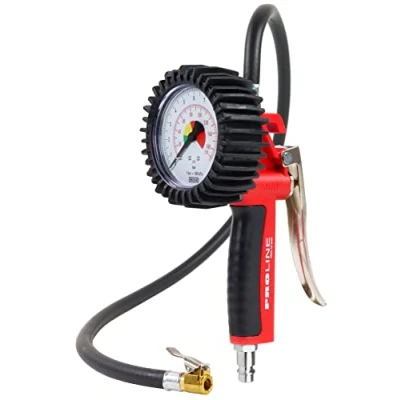 Abbildung von GAV Reifenfüller Messgerät mit WIKA 80mm Manometer (Standard) Profi Reifendruckprüfer Druckluft für Auto, Motorrad, Lkw uvm