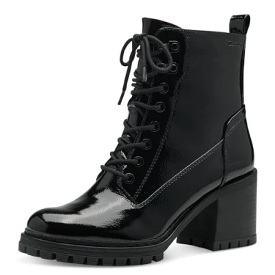 Abbildung von Tamaris Plateaustiefelette, Damen, Größe: 39, Black patent Schuhe