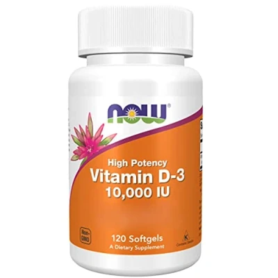 Abbildung von Now Foods, Vitamin D3 Depot, 10000 IU, 1 Kapsel alle 10 Tage, Cholecalciferol aus Lanolin, 120 Weichkapseln, Laborgeprüft, Glutenfrei, Sojafrei, ohne Gentechnik