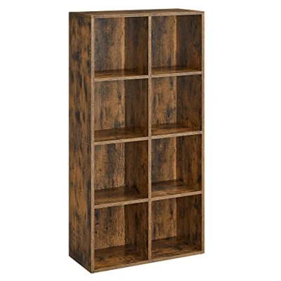 Abbildung von VASAGLE Bücherschrank, Bücherregal, mit 8 Fächern, Büroregal, Würfelregal, Standregal, für Wohnzimmer, Schlafzimmer, Büro, Kinderzimmer, vintagebraun LBC024T01