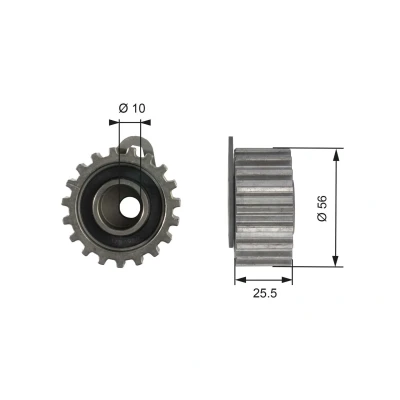 Abbildung von GATES FleetRunner Micro V Stretch Fit T42073 Spannrolle, Zahnriemen FORD: Escort 6