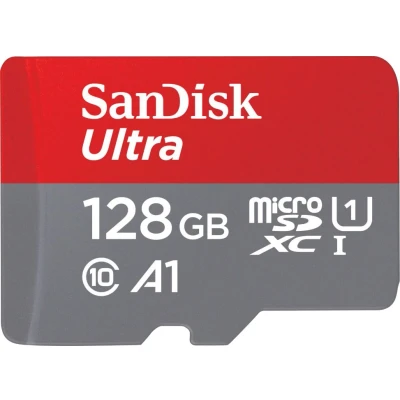 Abbildung von SanDisk Ultra Android microSDXC UHS I Speicherkarte 128 GB + Adapter (Für Smartphones und Tablets, A1, Class 10, U1, Full HD Videos, bis zu 140 MB/s Lesegeschwindigkeit) single Pack
