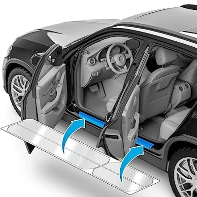 Abbildung von Auto Einstiegsleisten Schutz für Skoda Kamiq NW4 I 2019 2024 Schutzfolie Autotür Zubehör Zierleisten Lackschutzfolie Transparent