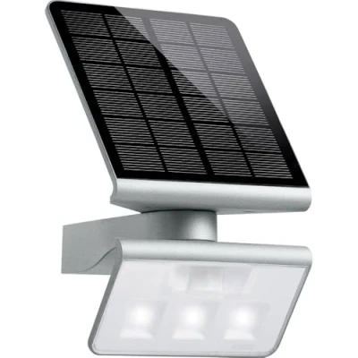 Abbildung von Steinel Solar Außenleuchte XSolar L S silber, 140 Bewegungsmelder, 8 m Reichweite, für Garten, Terrasse und Hauswand, 18.9 x 18.65 29.8 cm