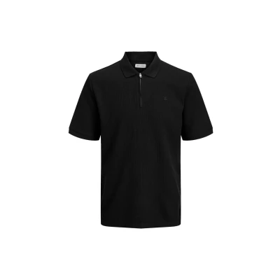 Abbildung von Jack &amp; Jones Jjeaustin ZIP SS NOOS PLS Poloshirt, Herren, Größe: 6XL, Black
