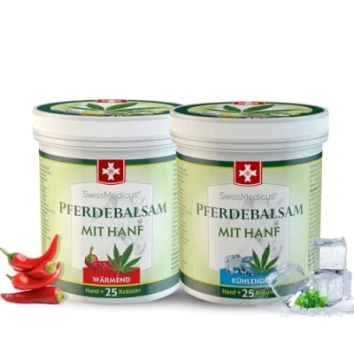Abbildung von Pferdebalsam mit Hanf kühlend und wärmend gel 25 natürlichen Extrakten ideal für Sportler 2x250 ml