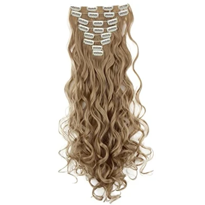 Abbildung von CAISHA XL 45cm CLIP IN EXTENSIONS Klara 7 Teile Set Haarverlängerung Voluminös Gelockt Naturblond CE28 1