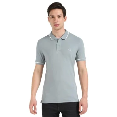 Abbildung von Calvin Klein Jeans Tipping SLIM Poloshirt, Herren, Größe: XXL, Lead