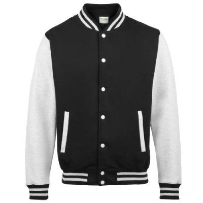 Abbildung von Build Your Brand Herren BB004 Basic College Jacket Jacke, Black/Heather Grey, XXL