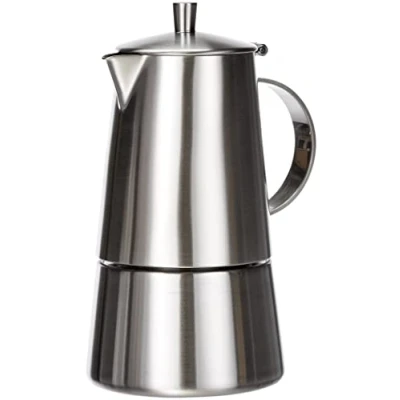Abbildung von Cilio Espressokocher MODENA, Edelstahl , Für alle Herdarten geeignet Ø 8,5 cm Spülmaschinengeeignet Mokka Kanne 4 Tassen Camping Kaffeekocher