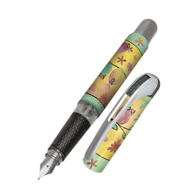 Abbildung von Online Füller College Chicken, Tinten für Rechtshänder, ergonomisches Griffstück, hochwertige Iridium Feder medium, Standard Tintenpatronen, inkl. Kombipatrone blau, Allergiker geeignet