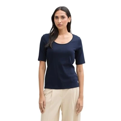 Abbildung von TOM Tailor CREW NECK Tshirt basic, Damen, Größe: Medium, Sky captain blue