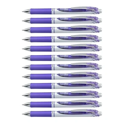 Abbildung von Pentel EnerGel XM BL77 Gelschreiber mit Druckmechanik, lila (12 Stück)