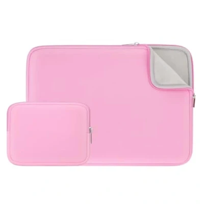 Abbildung von RAINYEAR 14 Zoll Laptop Hülle Laptophülle Laptoptasche Gepolsterte Weiche Futter Schutzhülle mit Zubehör Tasche Kompatibel für Notebook Tablet Ultrabook Chromebook(Rosa,Aktualisierte Version)