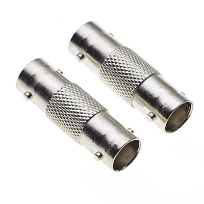 Abbildung von BNC Buchse zu Adapter, 75 Ohm vernickelt Zink Körper, Korrosionsbeständig, Einfach bedienen, Verbindung, Ideal für CCTV, 2 Stück