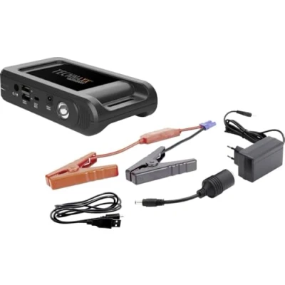 Abbildung von Technaxx 12000 mAh Starthilfe mit Powerbank für Auto Starterbatterie (Benzinmotoren bis zu 4.0L / Dieselmotoren 2,5 L) TX 218 Starthilfegerät 2X USB A Anschluss &amp; LED Leuchte