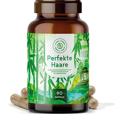 Abbildung von Perfekte Haare Haar Vitamine hochdosiert mit Biotin, Keratin, Mangan, Hirseextrakt, B Vitaminen &amp; mehr für Haare, Haut Nägel aus Deutschland 90 Kapseln