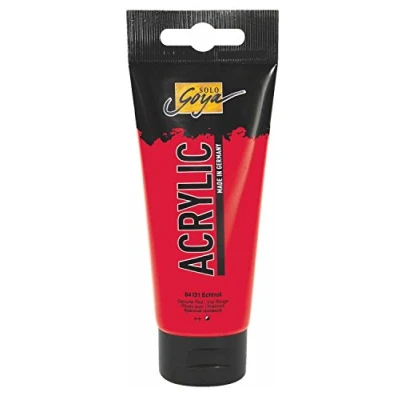 Abbildung von KREUL 84131 Solo Goya Acrylic, 100 ml Tube in echtrot, cremige vielseitig einsetzbare Acrylfarbe Studienqualität, auf Wasserbasis, schnell und matt trocknend, gut deckend, wasserfest