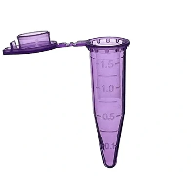 Abbildung von MUHWA Mikrozentrifugenröhrchen aus Polypropylen mit Schnappverschluss, 1,5 ml Mikro Reagenzgläser, konische Mikroröhrchen, Probenfläschchen für Labor, 500 Stück (violett)
