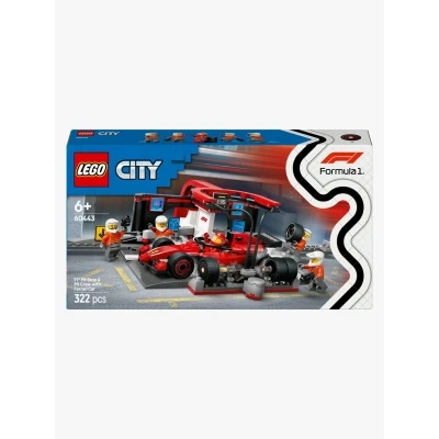 Abbildung von LEGO City 60443 F1 Boxenstopp mit Boxencrew und Ferrari Flitzer