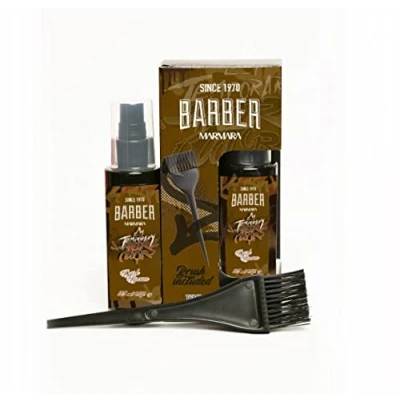 Abbildung von BARBER MARMARA Temporary Hair Color Braun 125ml / Schnurrbart Bart und Haar Farbe/eliminiert Grau für ein dickeres volleres Aussehen/Frei von Ammoniak Peroxid/Fertige Mixtur