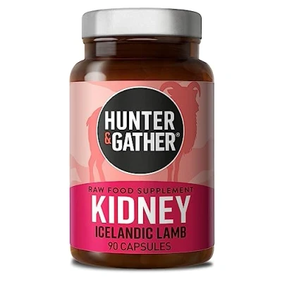 Abbildung von Hunter &amp; Gather Wildgras Gefütterte Isländische Lammniere 90 Kapseln Histamin Unterstützung Von Vorfahren inspirierte Nahrungsergänzungsmittel Keine GVO Futtermittel, Antibiotika oder Hormone