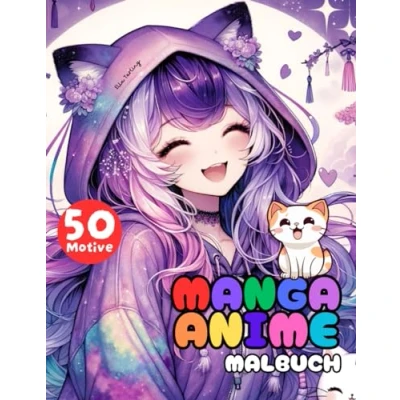 Abbildung von Manga Anime Shojo Malbuch für Mädchen ab 10 Jahren: Das perfekte Geschenk kreative Teenager, und Jungs: 50 schöne Motive inklusive ... magische Szenen zum Ausmalen Entspannen