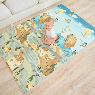 Abbildung von Krabbelmatte Baby Faltbar Spielmatte Kinder Spieldecke 120x180x1cm Krabbeldecke Für Babymatte Kindermatte Schaumstoffmatte Kinderteppich Spielteppich Bodenmatte Babygeschenk