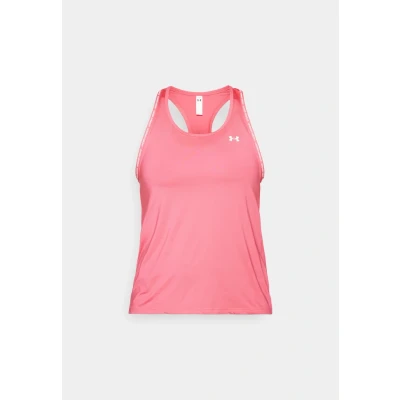 Abbildung von Under Armour Damen Tech Knockout Tank, super weiches Tank Top, schnelltrocknendes und atmungsaktives Funktionsshirt, Knallpink / Weiß, XS