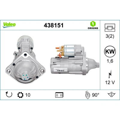 Abbildung von VALEO NEW ORIGINAL PART 438151 Anlasser 12 1,6 10 BMW: X3, 5 Touring, 3 Touring