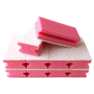 Abbildung von Sonty 10 Stück Putzschwamm kratzfrei, Gross, waschbar, Bad 15x7x4cm weiß (rot)