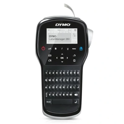 Abbildung von DYMO LabelManager 280 Tragbares Beschriftungsgerät Wiederaufladbares Etikettiergerät mit QWERTZ Tastatur PC/Mac Schnittstelle für D1 Etiketten in 6, 9 und 12mm Breite