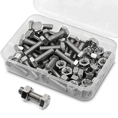 Abbildung von M6*16mm 40 Stück 304 Edelstahl Sechskantschrauben Bolzen und Muttern set, Maschinenschrauben schrauben