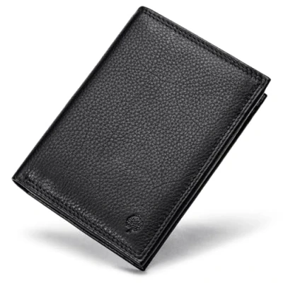 Abbildung von Frentree® Herren Geldbörse aus Nappaleder mit RFID Schutz, 13 Fächer, Hochformat Portemonnaie, Schwarz