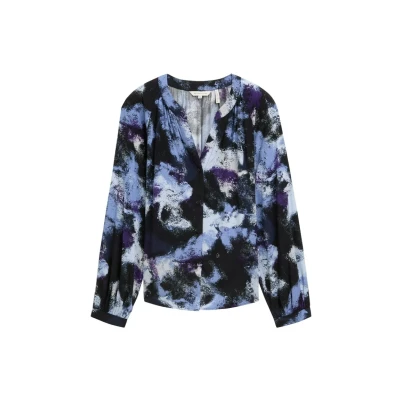 Abbildung von TOM Tailor Gemusterte Bluse, Damen, Größe: 34, Blue