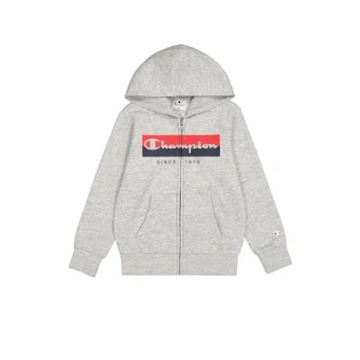 Abbildung von Champion Jungen Legacy Graphic Shop B (306839) Ultra Light Soft Compact Powerblend Fleece Full Zip Hooded Sweatshirt, Grau (EM021), 7 8 Years