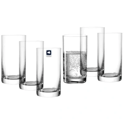 Abbildung von Leonardo Easy+ Trink Gläser, 6er Set, spülmaschinenfeste Wasser geradlinige Glas Becher, Getränke Größe M, 260 ml, 039612