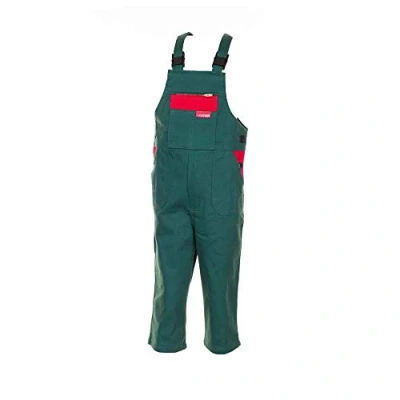 Abbildung von Planam Größe 98/104 Kinder Junior Latzhose BW mittelgrün rot Modell 0166